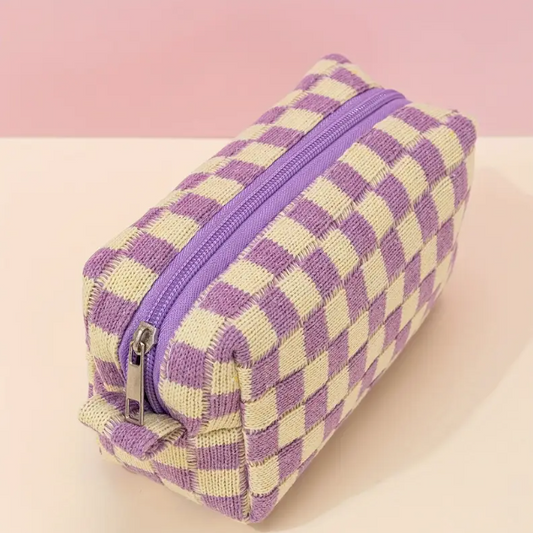 Purple Checkered Bag