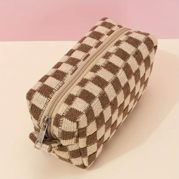 Brown Checkered Bag