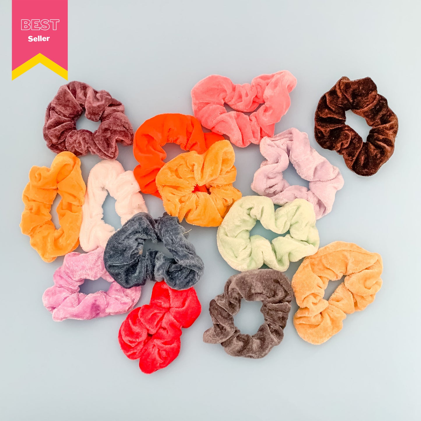 3 Velvet Scrunchies, assorted