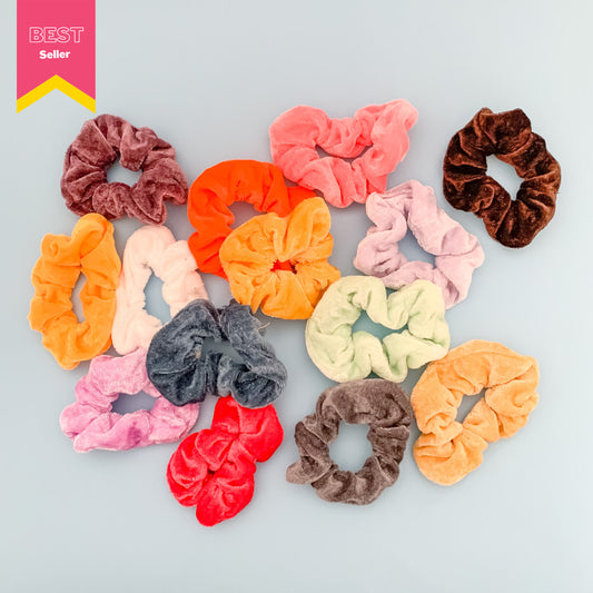 3 Velvet Scrunchies, assorted